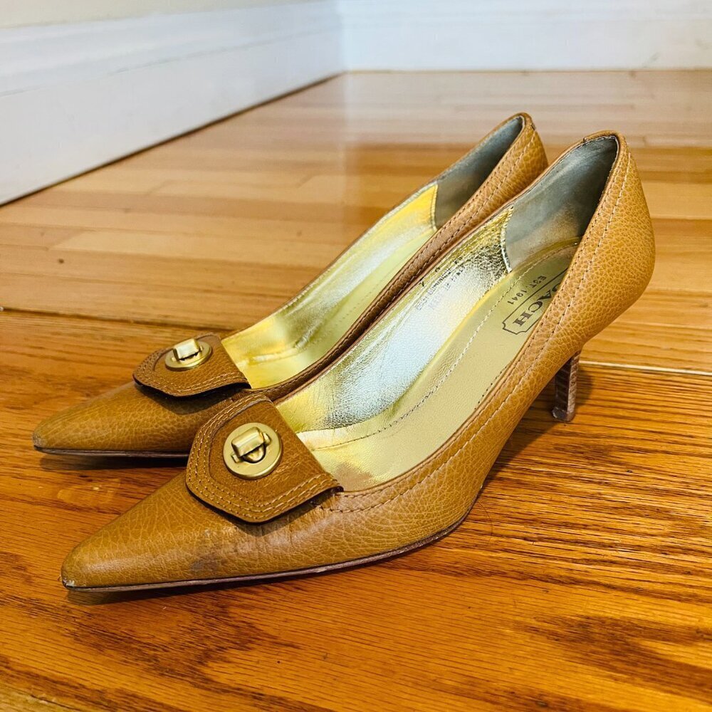 Authentic Vintage Coach Pumps Heels Shoes Size 7 B - Picture 13 of 16